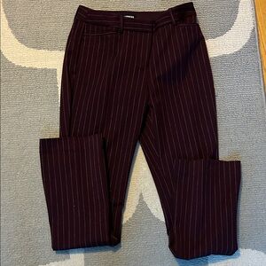 Express Burgundy Pinstripe Trousers